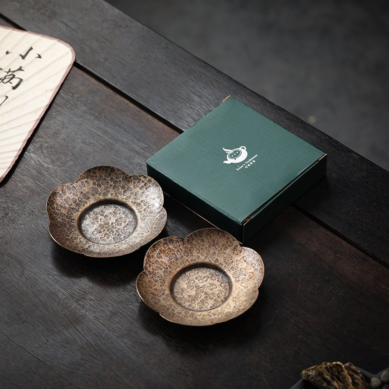 Textured Brass Coaster Set - Jesse's Teahouse