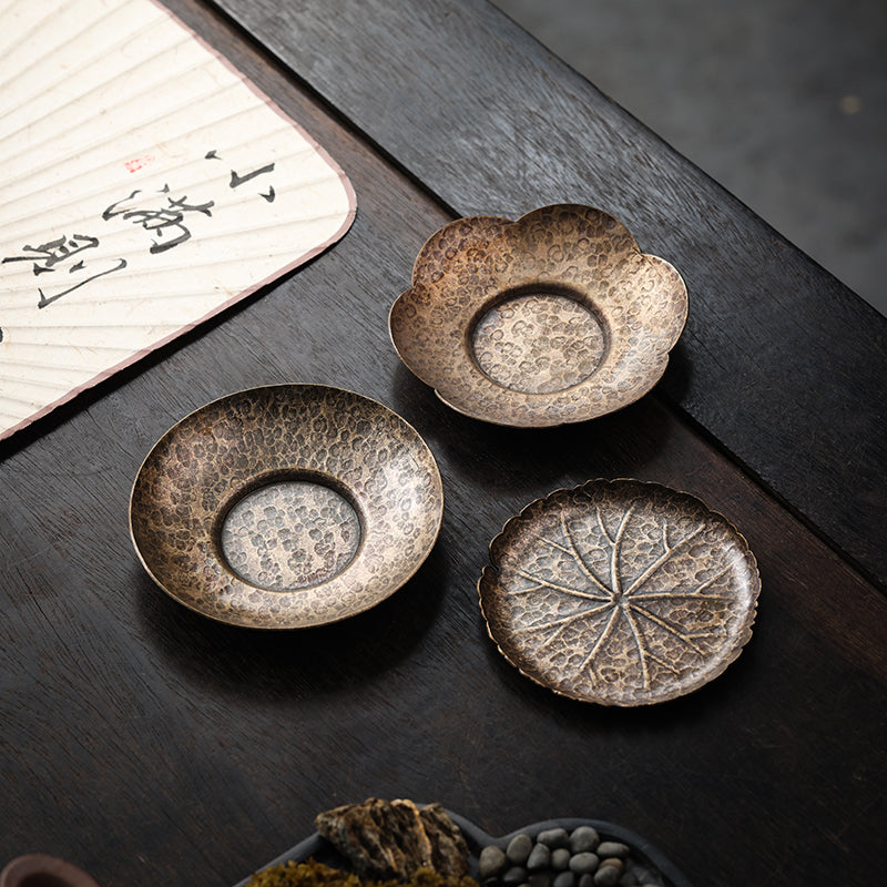 Textured Brass Coaster Set - Jesse's Teahouse