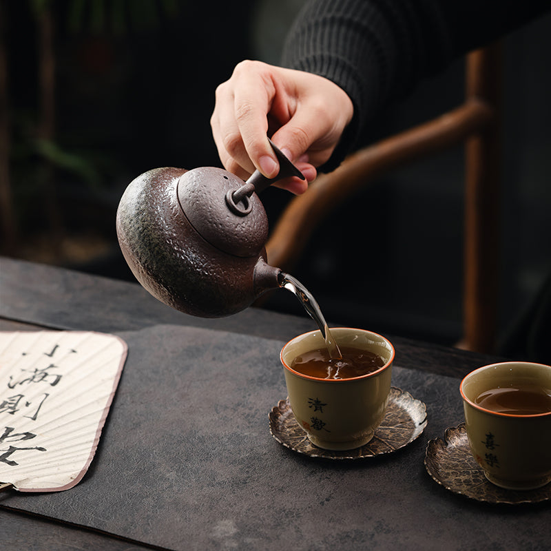 Textured Brass Coaster Set - Jesse's Teahouse