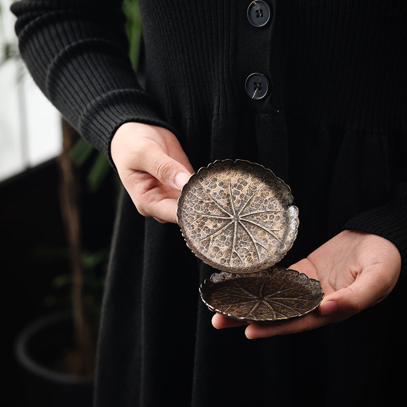 Textured Brass Coaster Set - Jesse's Teahouse