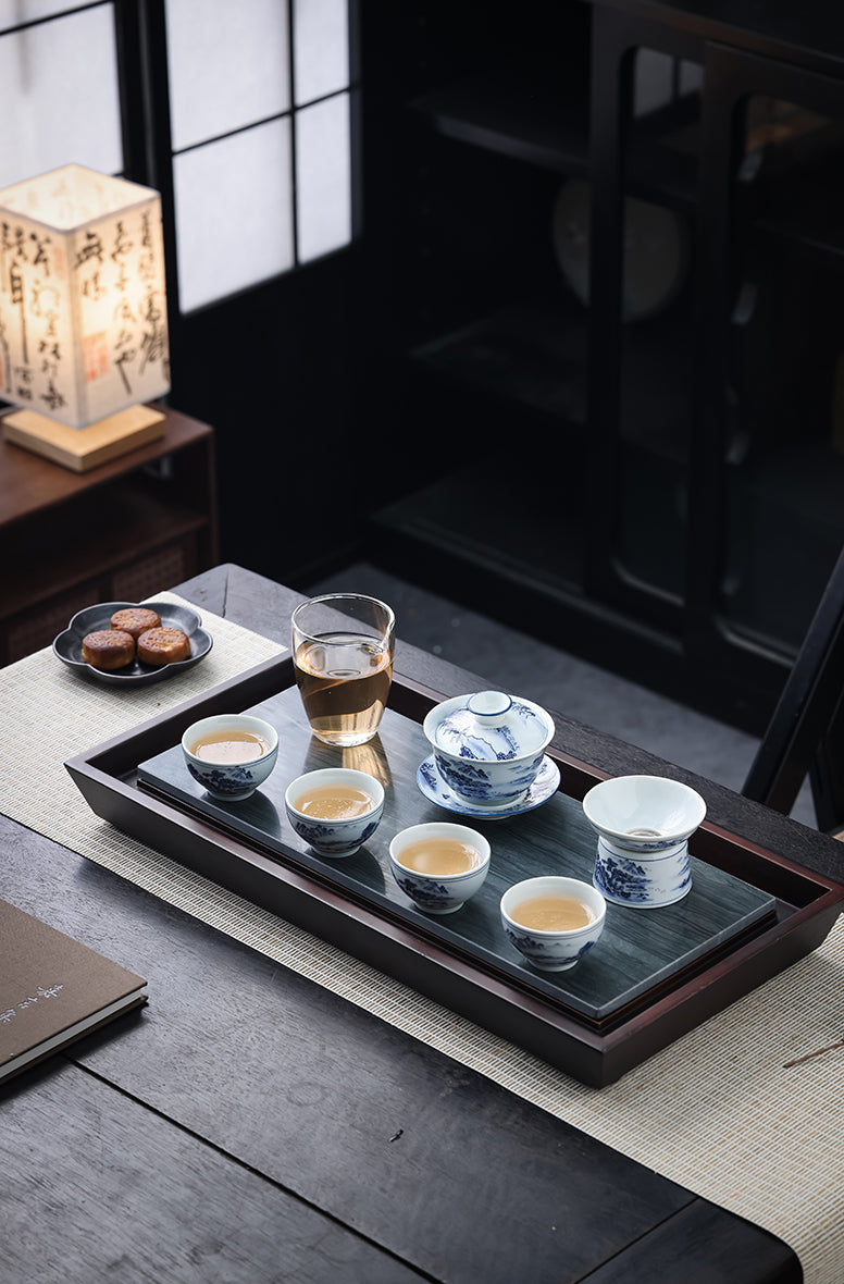 Bluestone "Qing Shi" Polished Stone Tea Table - Jesse's Teahouse
