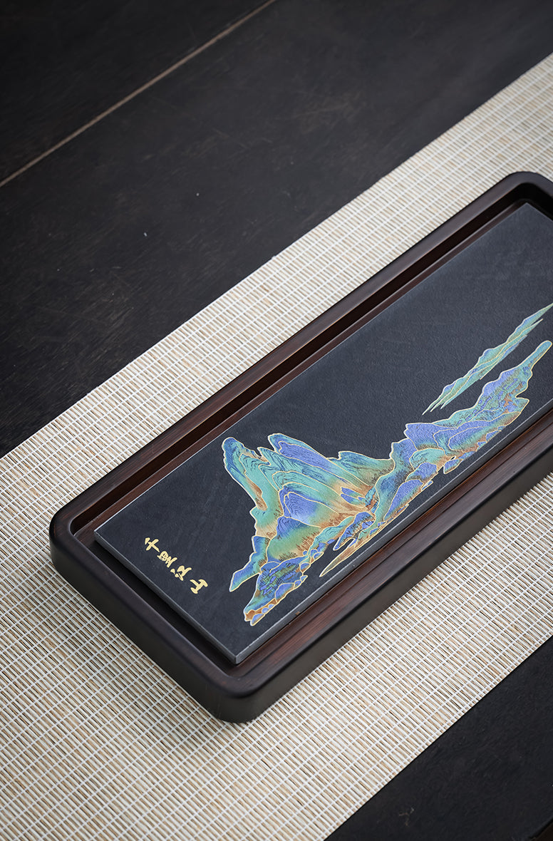 "One Thousand Li of Mountains and Rivers" Stone Tea Table - Jesse's Teahouse