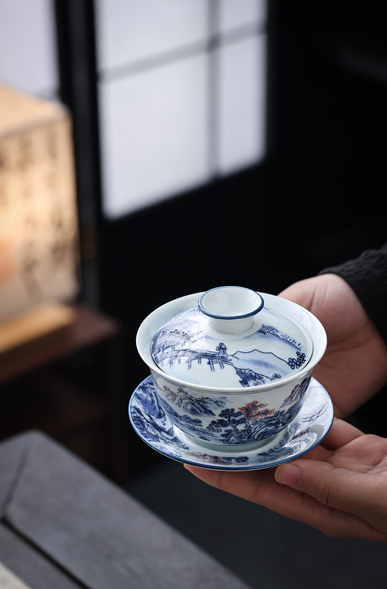 Blue-White Porcelain Gongfu Tea Set - Jesse's Teahouse