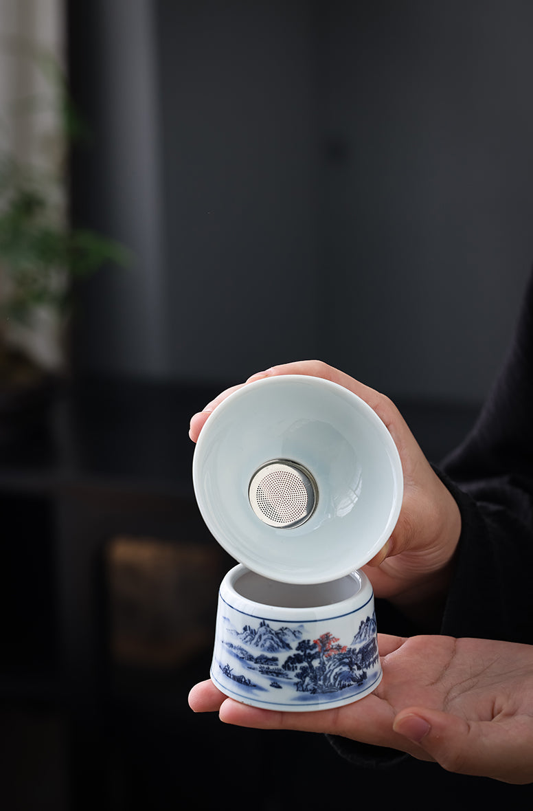 Blue-White Porcelain Gongfu Tea Set - Jesse's Teahouse