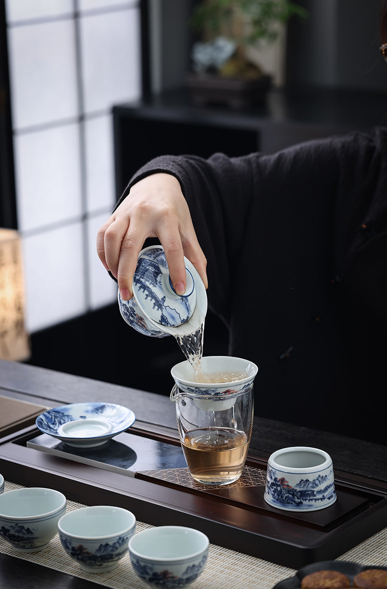 Blue-White Porcelain Gongfu Tea Set - Jesse's Teahouse