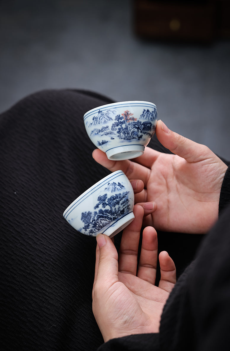 Blue-White Porcelain Gongfu Tea Set - Jesse's Teahouse