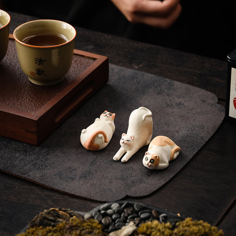 Hand-painted Cat Trio Tea Pets - Jesse's Teahouse