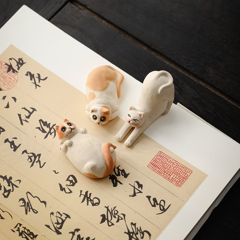 Hand-painted Cat Trio Tea Pets - Jesse's Teahouse