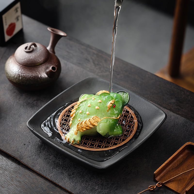Green Color Changing "Jin Chan" Money Toad Tea Pet - Jesse's Teahouse