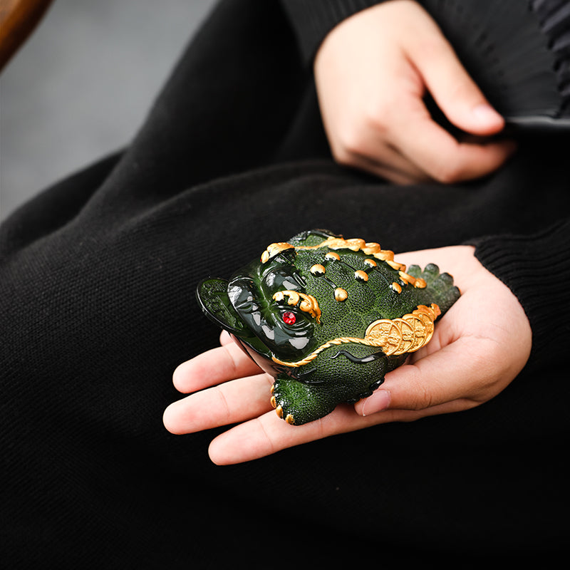 Green Color Changing "Jin Chan" Money Toad Tea Pet - Jesse's Teahouse