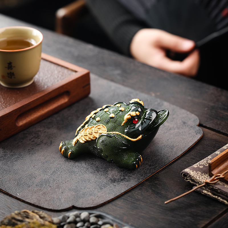 Green Color Changing "Jin Chan" Money Toad Tea Pet - Jesse's Teahouse