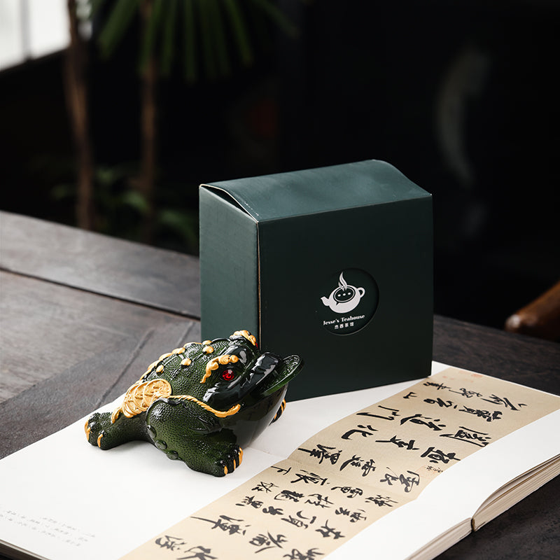 Green Color Changing "Jin Chan" Money Toad Tea Pet - Jesse's Teahouse