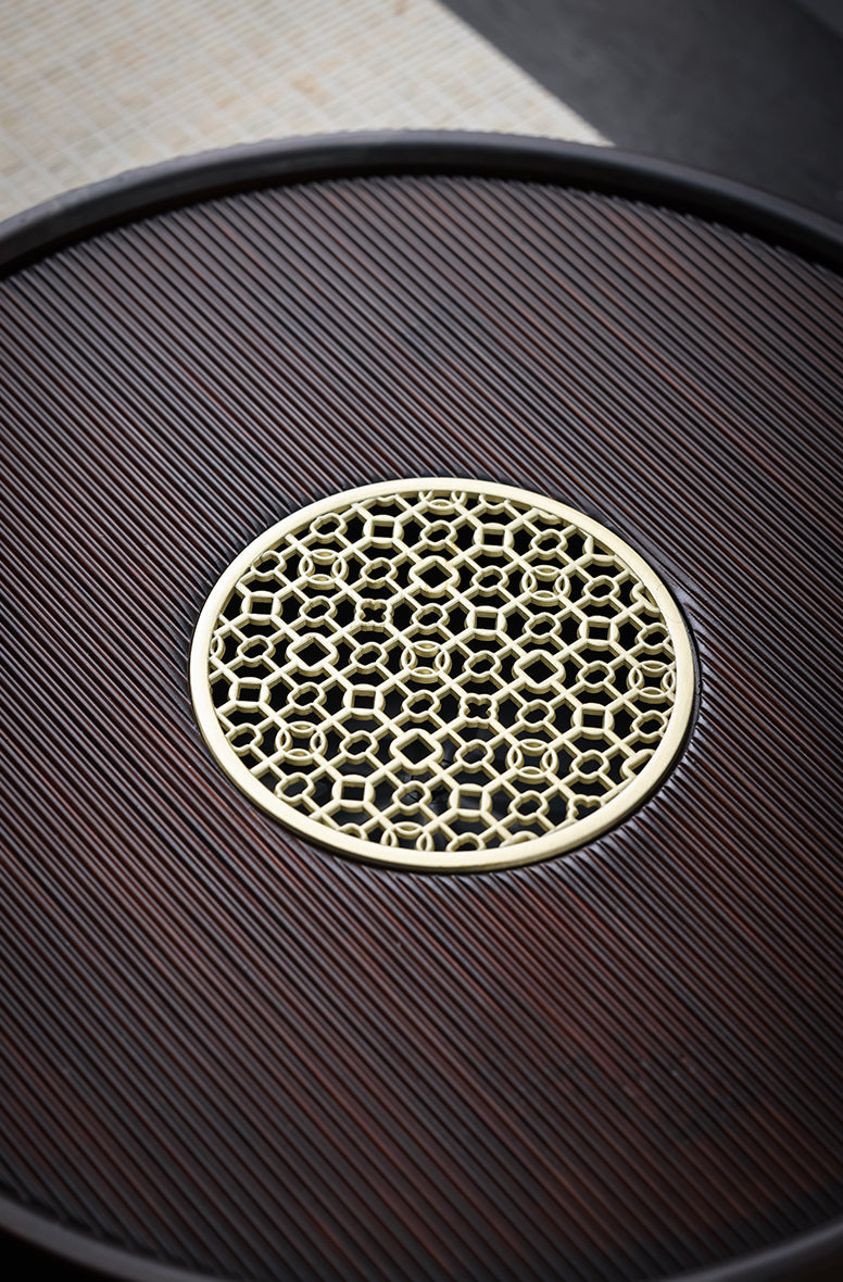 Circular Metal-Insert Tea Tray - Jesse's Teahouse