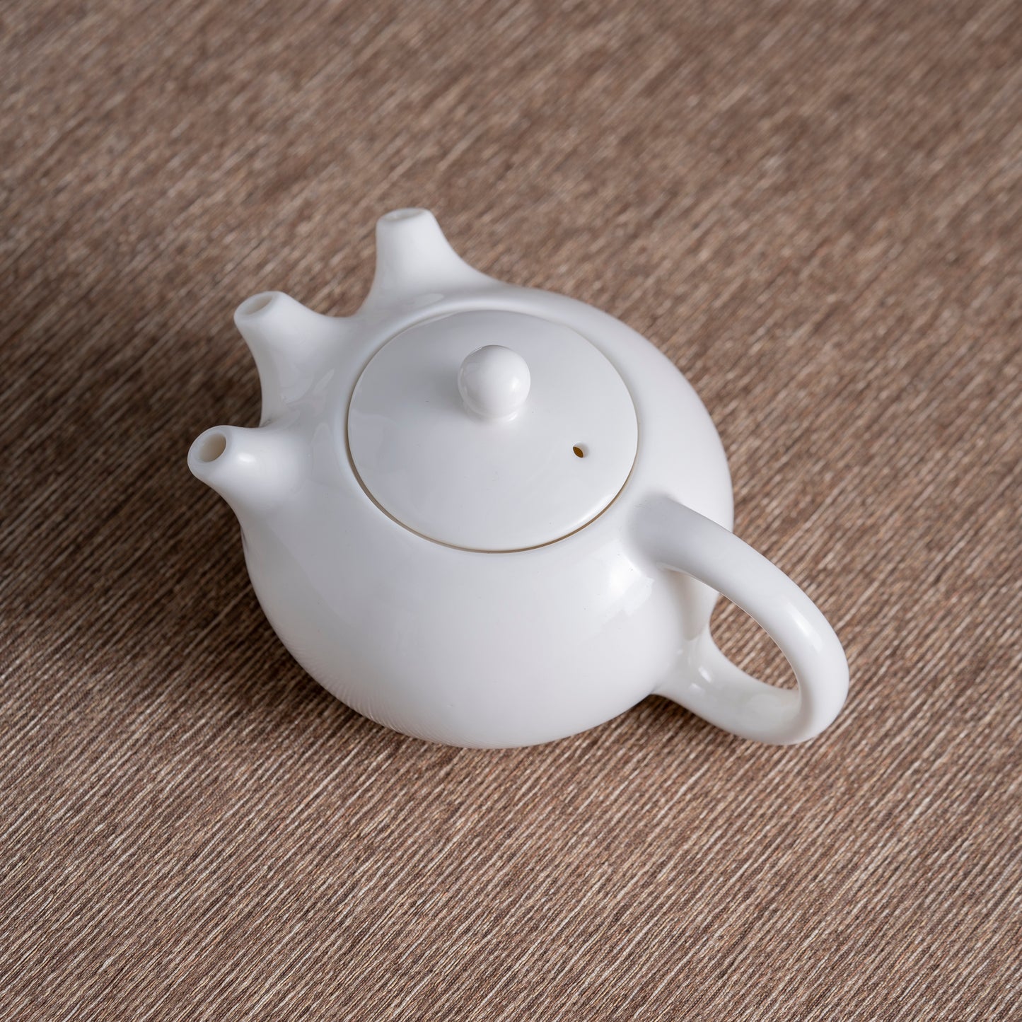 Tri-spout “Three People Walking” Porcelain Teapot