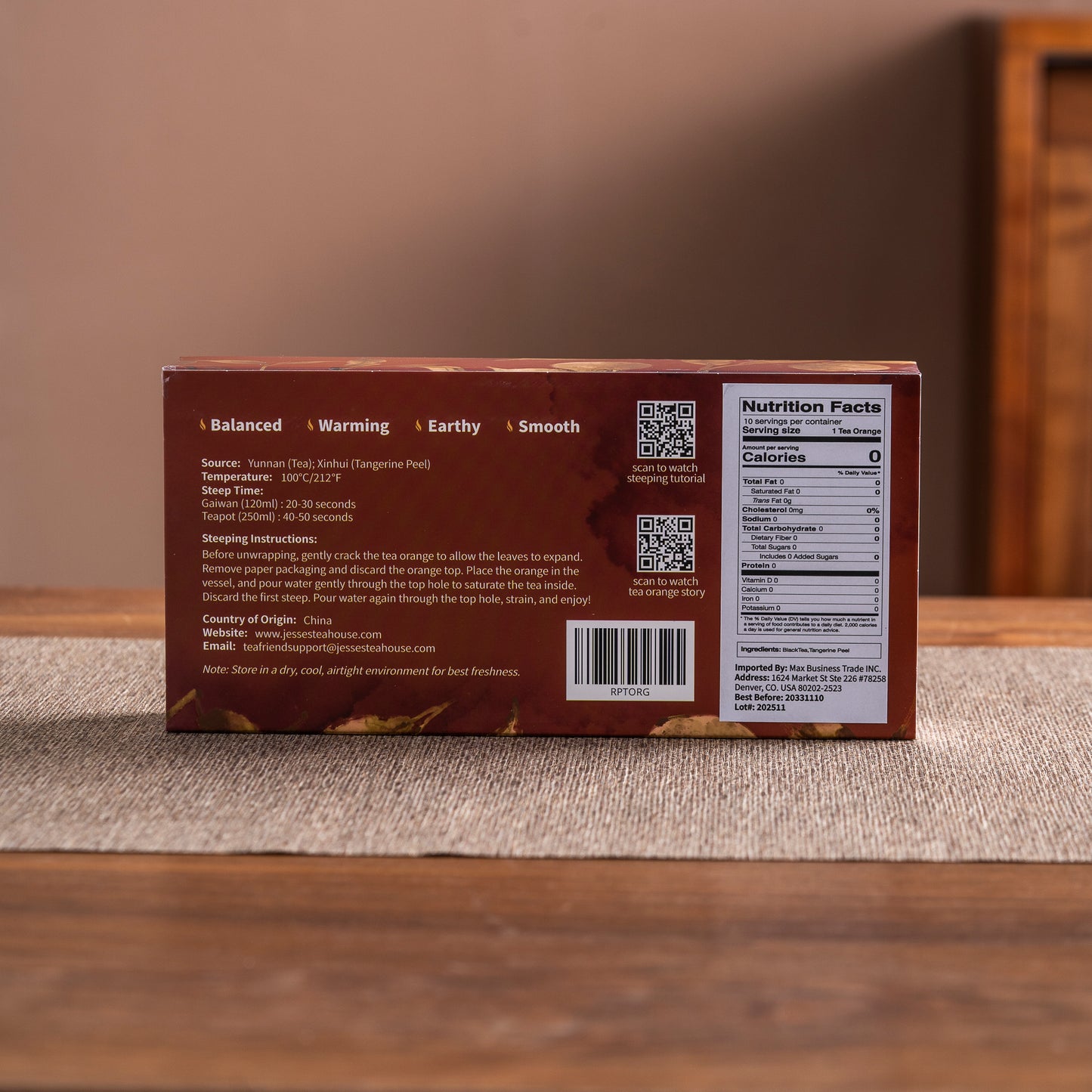 Jesse's Teahouse Pu'er Tea Oranges