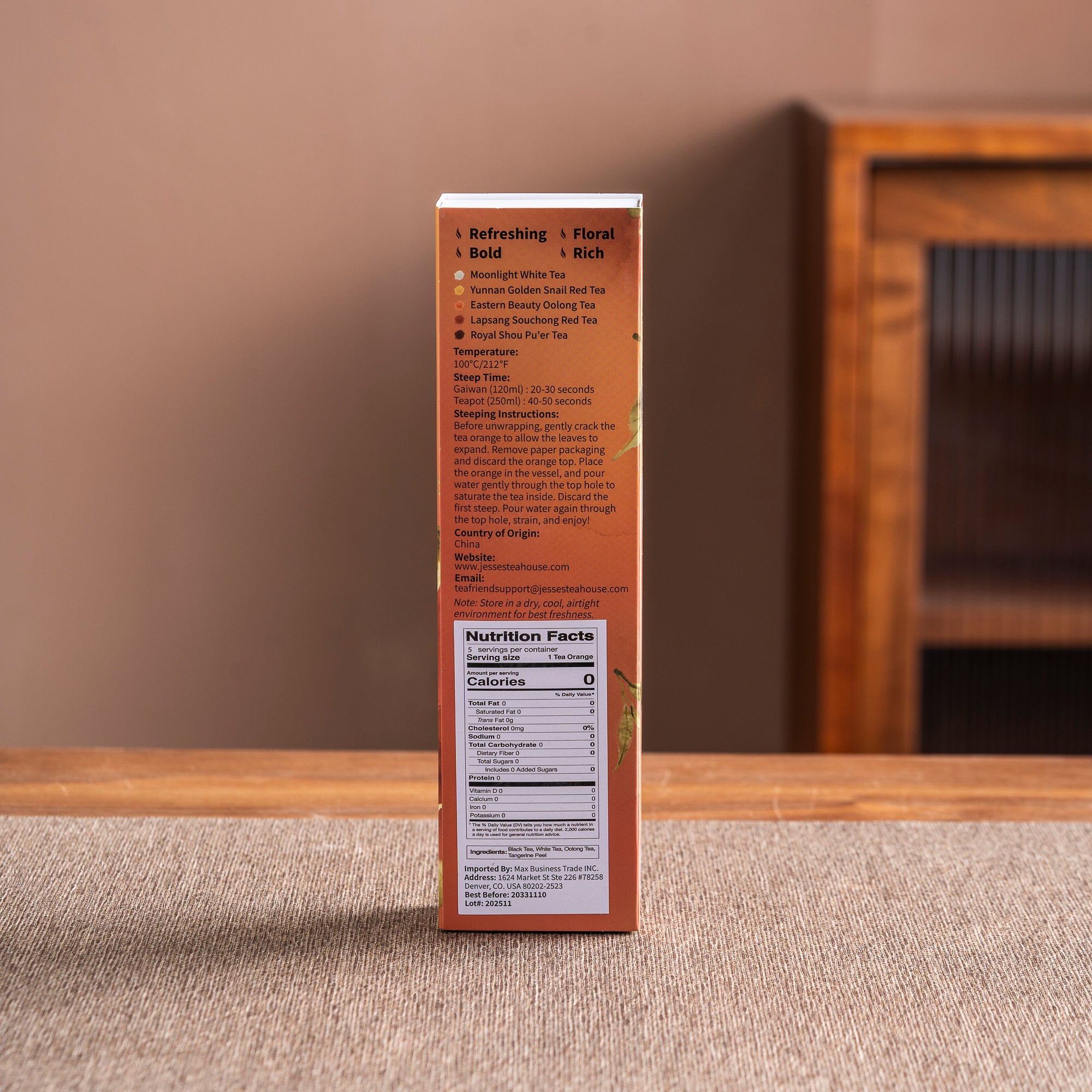 Jesse's 5 Tea Orange Sampler (Tea Orange Series) – Jesse's Teahouse