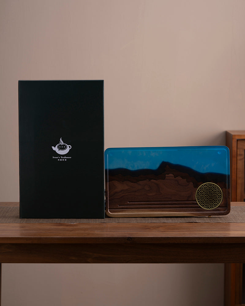 Three Peaks Wood and Resin Tea Table
