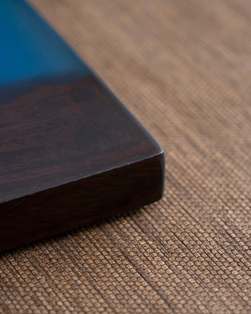 Half-Moon Wood & Resin Tea Table