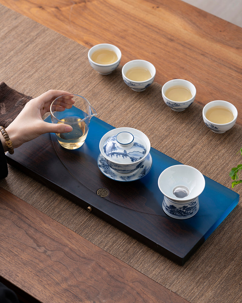 Three Peaks Wood and Resin Tea Table