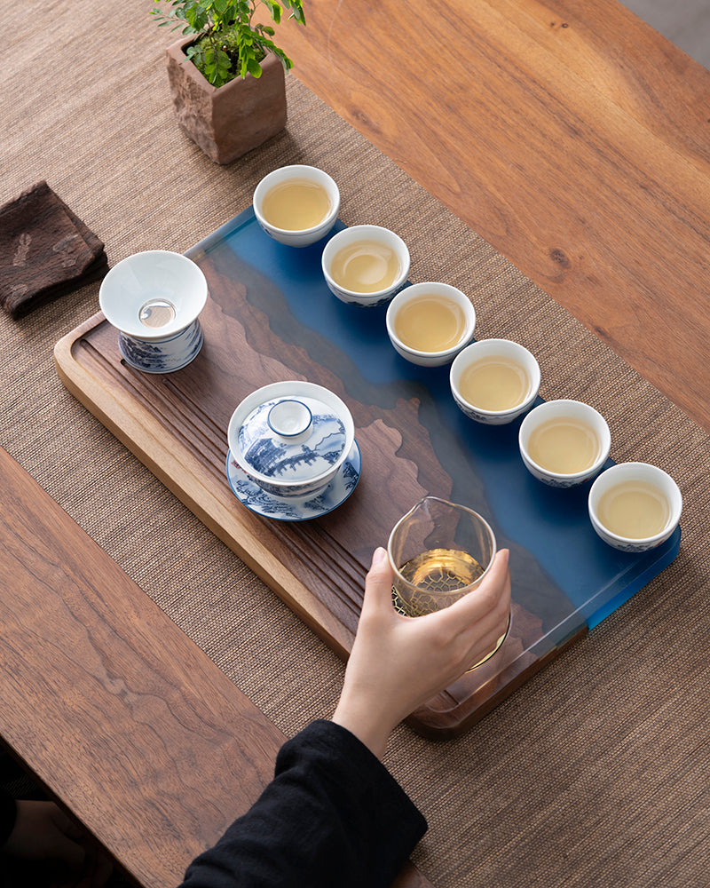 Three Peaks Wood and Resin Tea Table