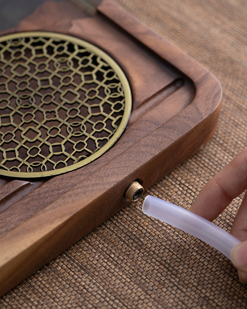 Three Peaks Wood and Resin Tea Table