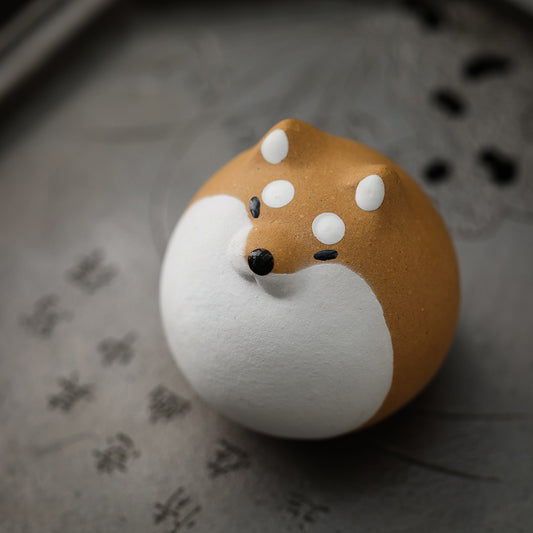 Round Shiba Inu Tea Pet