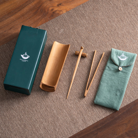 “Three Gentleman” Bamboo Tea Scoop Set